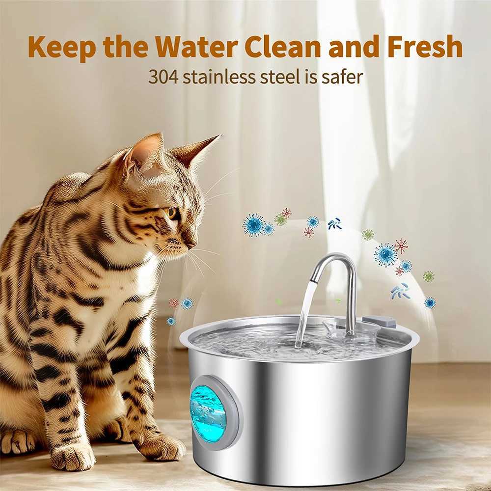 Stainless Steel Cat Water Fountain32LPet Water Dispenser With FilterDog Drinking Fountain For CatsUltra Quiet Water Pump M251204