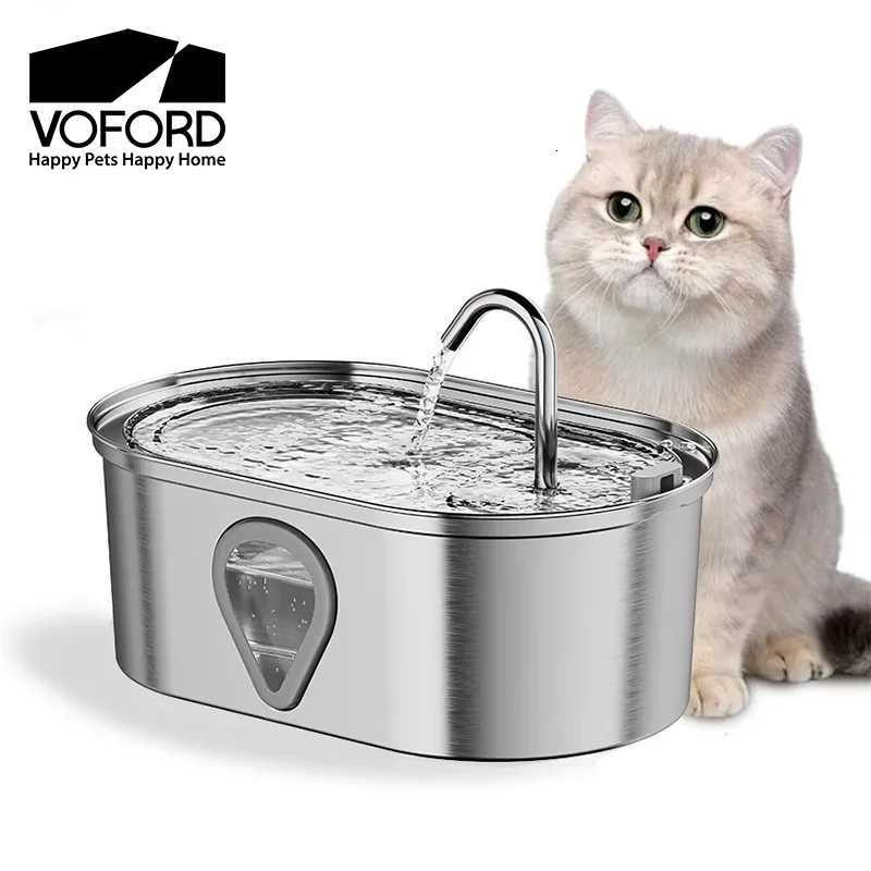 35L Stainless Steel Cat Water Fountain with Water Level Window Pet Fountain Cat Dog Water Dispenser for Multiple Cats Fountain M251204