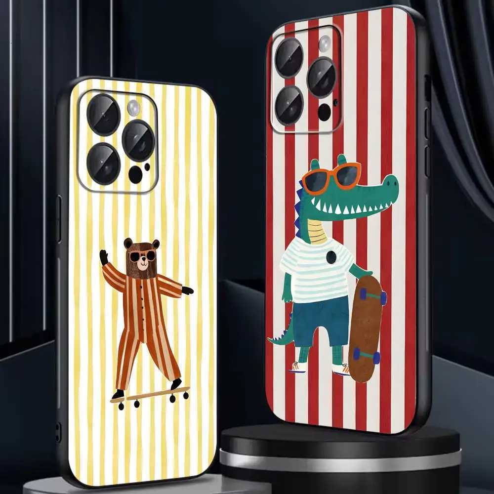 Simple Cute Stripe Phone Case For iPhone 17 16 15 11 12 14 13 Pro Max Mini X XS XR 7 8 Plus SE 16E Air Soft Cover Fundas H251203