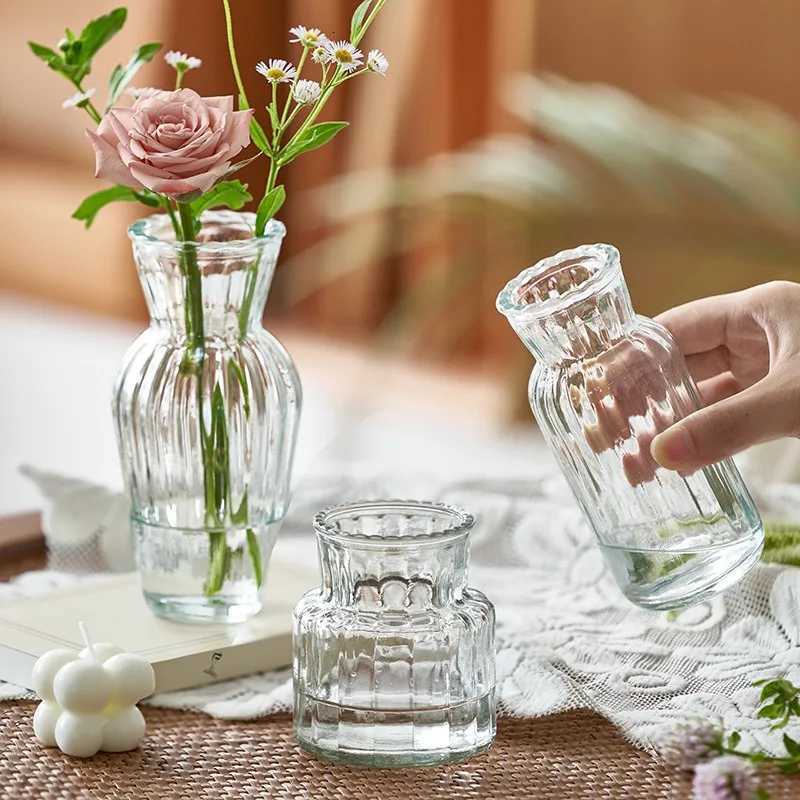 1pc Nordic Creative Transparent Vases for Plant Bottle Flower Pot Hydroponic Terrarium Arrangement Container Flower Table Vase H251204