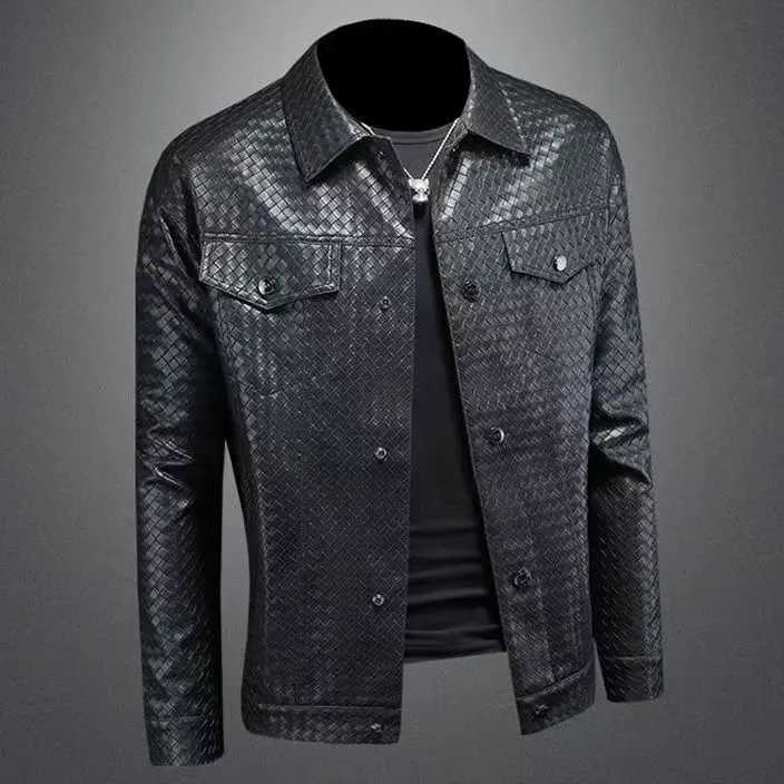 Men Leather Suit Jacket Men Slim Fit Short Coat Men Fashion Leather jacket Streetwear Casual Blazer Jackets Male OuterwearT251204