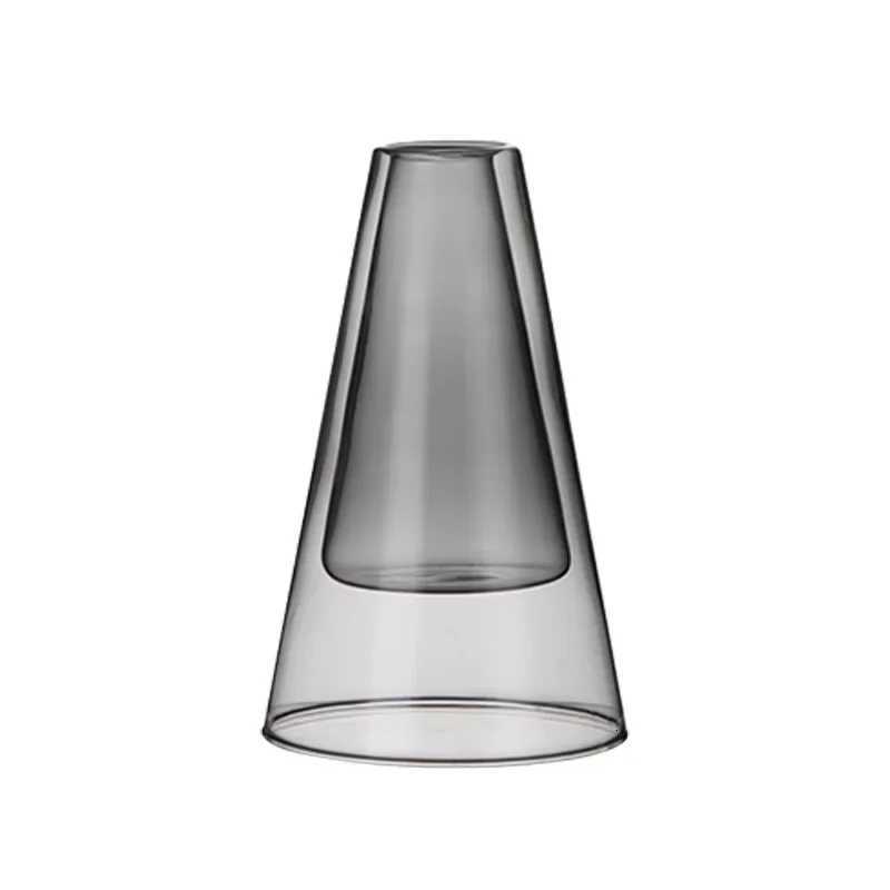 Double Layer Triangle Glass Aromatherapy Bottle Home Decoration Empty Bottle for Living Room Bedroom Y251204