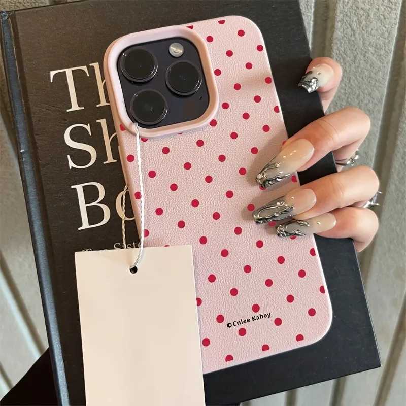 Chic Rose Red Polka Dot Design Lichee Pattern Phone Case For iPhone 17 16 15 14 13 12 11 Pro Max XS X XR 16E 16 Plus 17Air Cover H251203