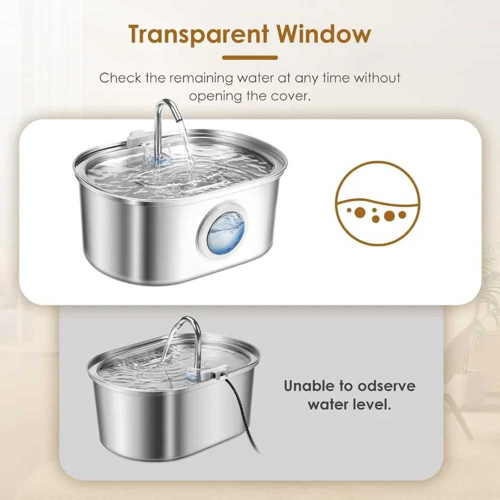 32L Stainless Steel Cat Water Fountain Automatic Cat Drinking Dispenser For Cats Dogs Smart Sensor Pet Water Fountain Drinker M251204