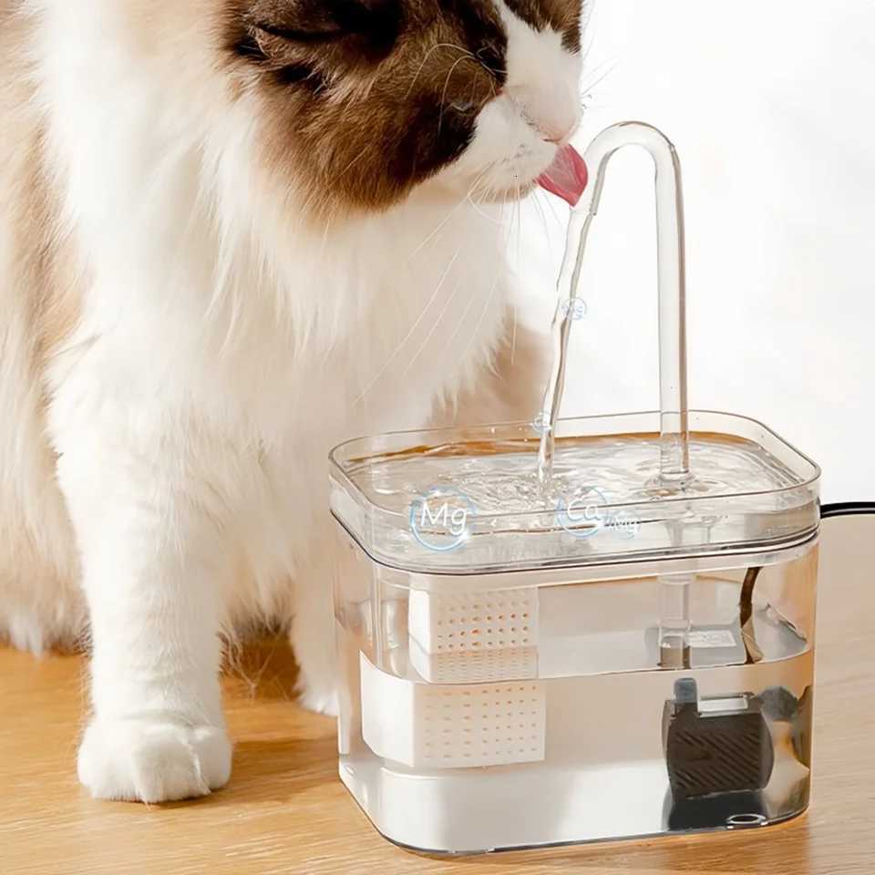 Transparent cat drinking fountain automatic circulating live water drinking basin dog smart drinking fountain pet supplies M251204