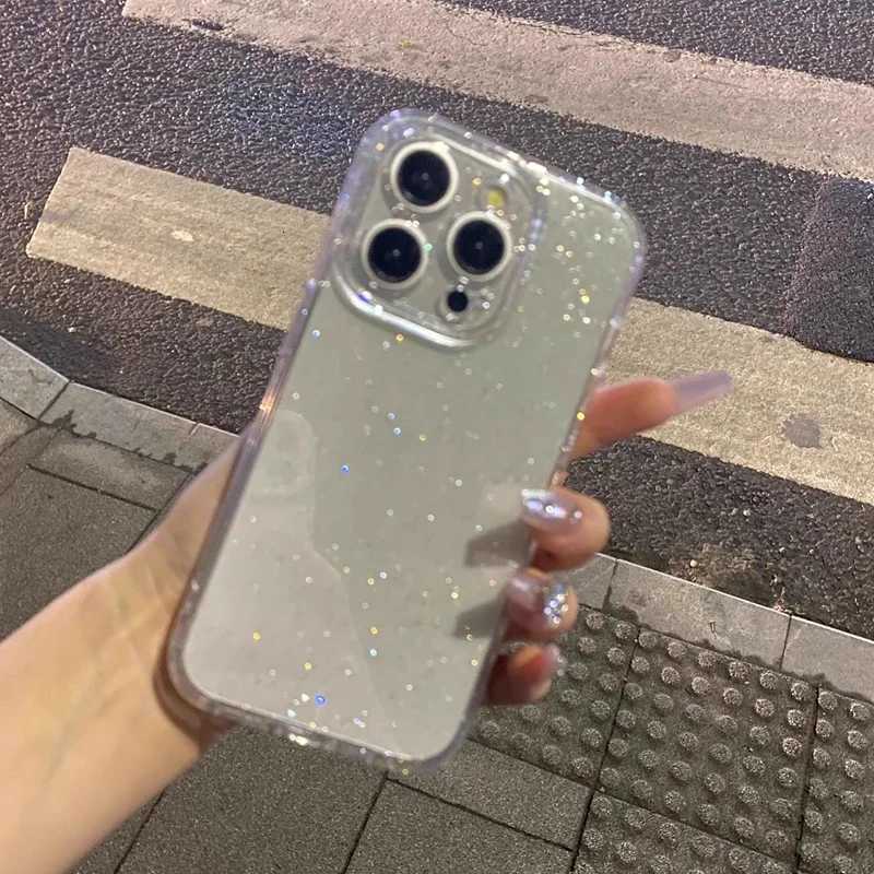 Soft Glitter Transparent Phone Case For iPhone 17 11 12 13 14 15 16 Pro Max 14 15 16 Plus Shockproof Silicone Clear Bumper Cover H251203