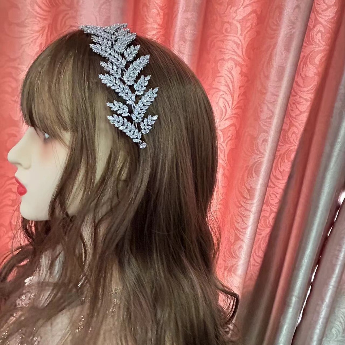Wedding Hair Jewelry Fashion Bride Headband Crystal Leaf Hair Band ASNORA Bridal Crown Tiaras Hair Accessories Wedding Wedding Accessories A01006 2311