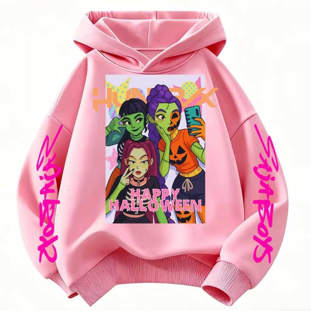 Celebrate 2025 Halloween in K-POP Style Demon Hunters Cartoon Hoodies for Kids Super Soft Cozy for Both Boys and GirlsW251204
