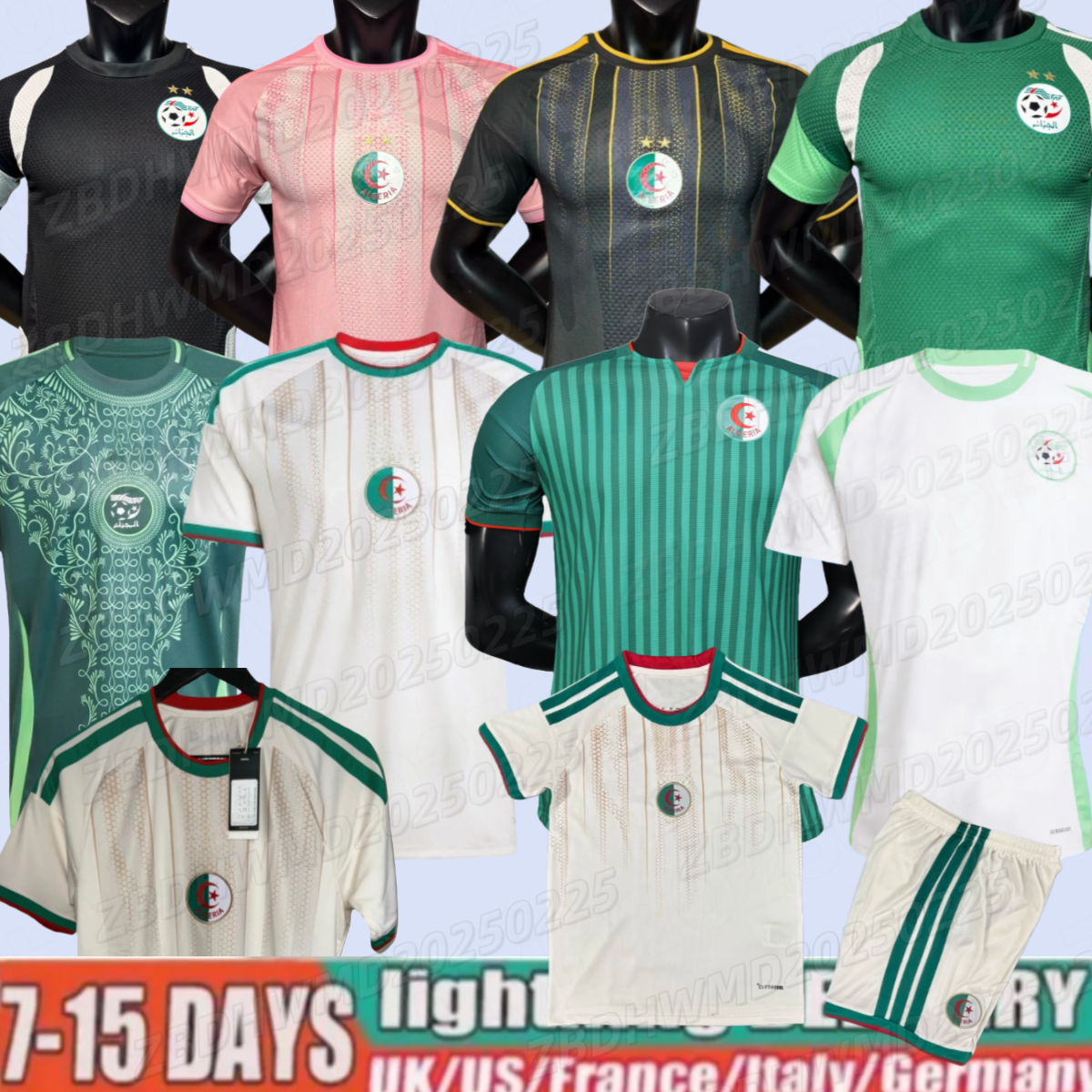 Algeria 2026 soccer jersey 26 27 MAHREZ Gouiri Amoura Hadj Moussa Boudaoui Houssem Aouar Rayan Ait-Nouri Benrahma Ramiz home away Camisetas football shirt men kids