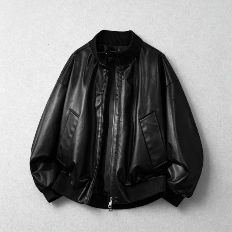 2025 Autumn and Winter Unisex High-end and Handsome Leather Jacket with Retro Loose Comfortable Fashionable and Casual DesignT251204