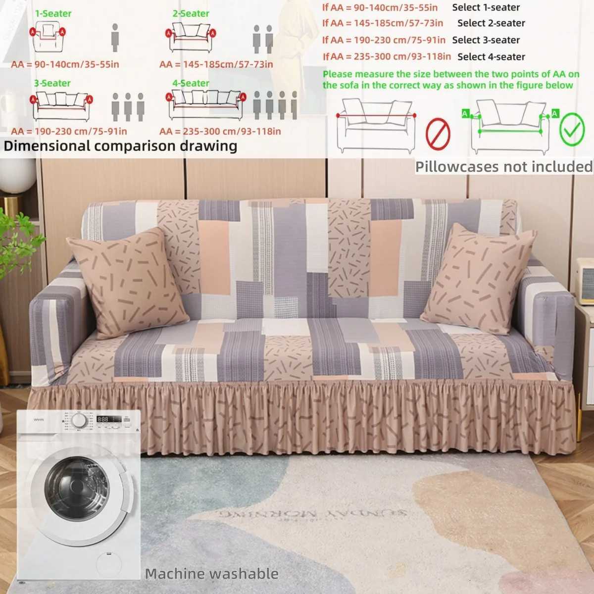 Romantic Comfort Sofa Cover with Ruffled Skirt for Living Room Festival Party Decor Upgrade Without Pillowcases M251204 - view 5