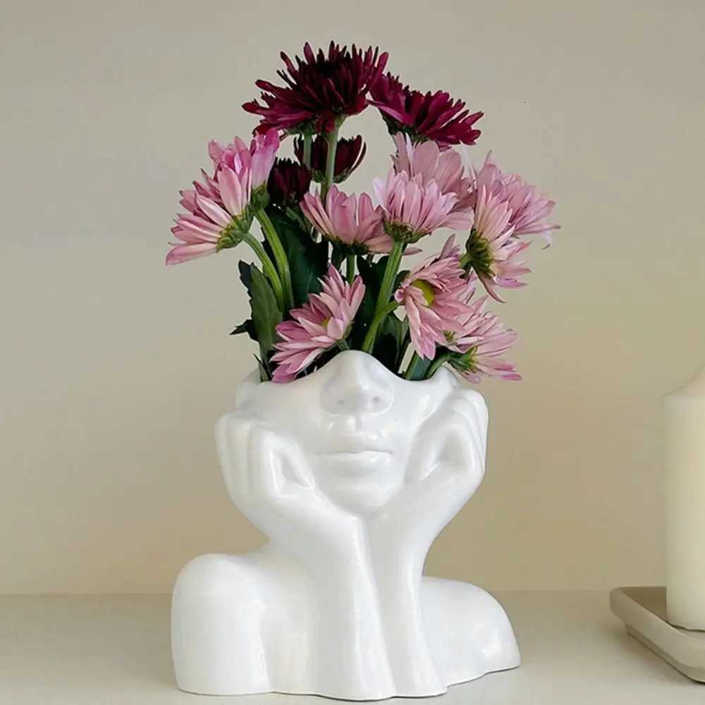 High Qualitu Boho Portrait Vase Minimalism Creative Vase Half Face Portrait Decoration Living Ro H251204