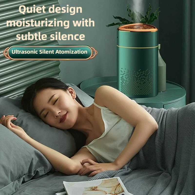 TINSOL 1000ml Air Humidifier LED Night Light Smart Power-Off Protection USB Portable Humidifier Ideal for He and Off C251204