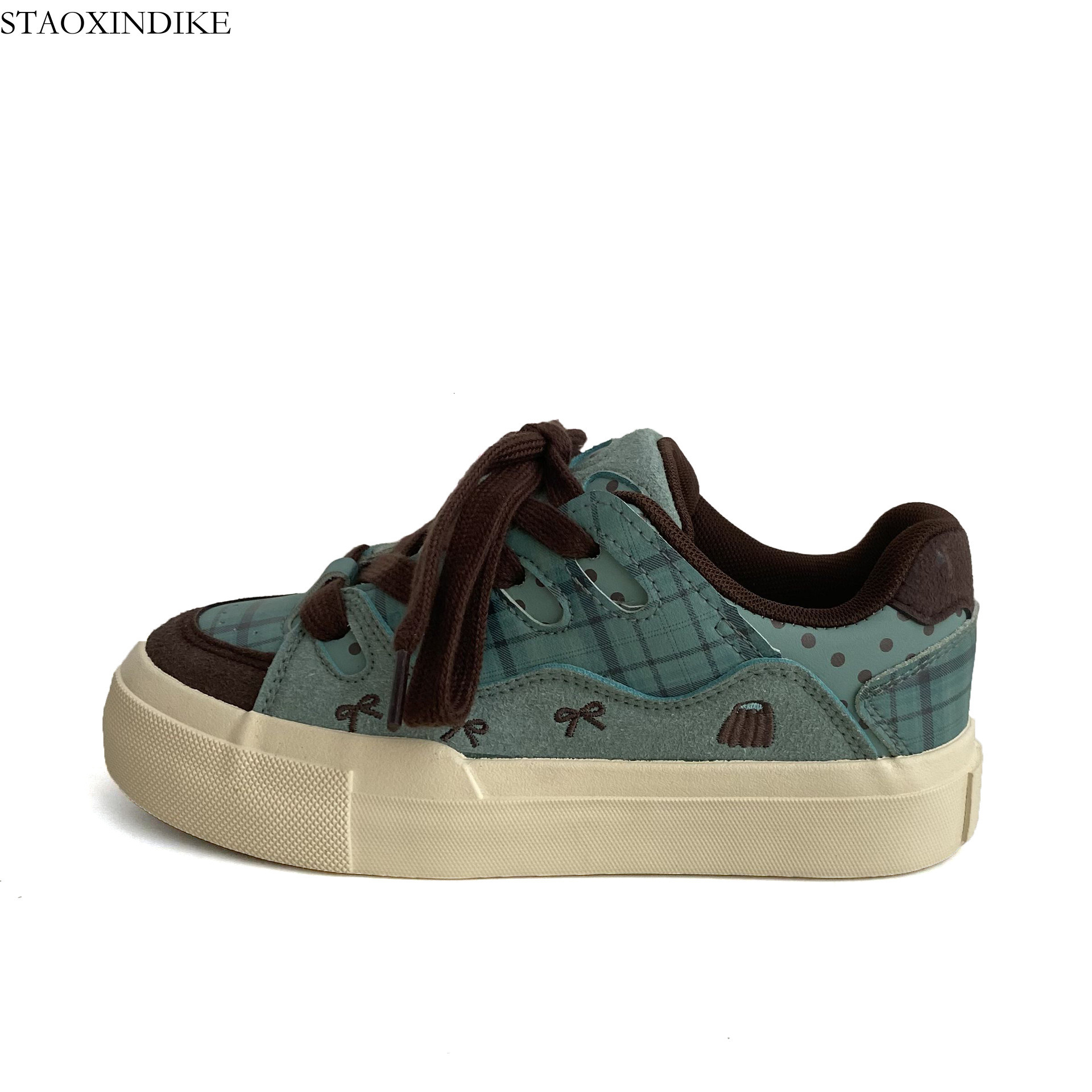 2025 Autumn New Breathable Color Block Skateboard Shoes Ins Student Korean Style White Shoes Women Trendy Loafers 6158