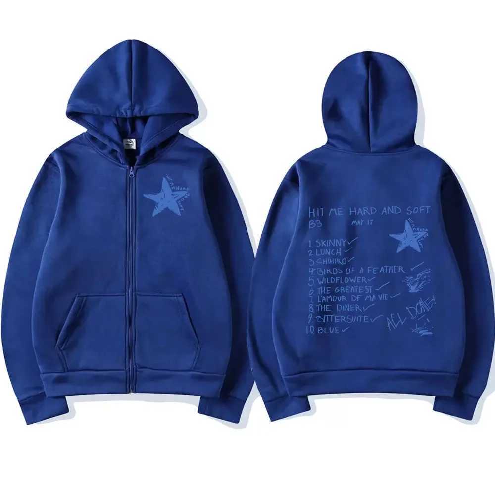 Hit Me Hard and Soft 2024 Tour Zipper Hoodies Mens Womens Fashion Harajuku Pullovers Hip Hop Casual Zip Up Sweatshirts Jackets J251203