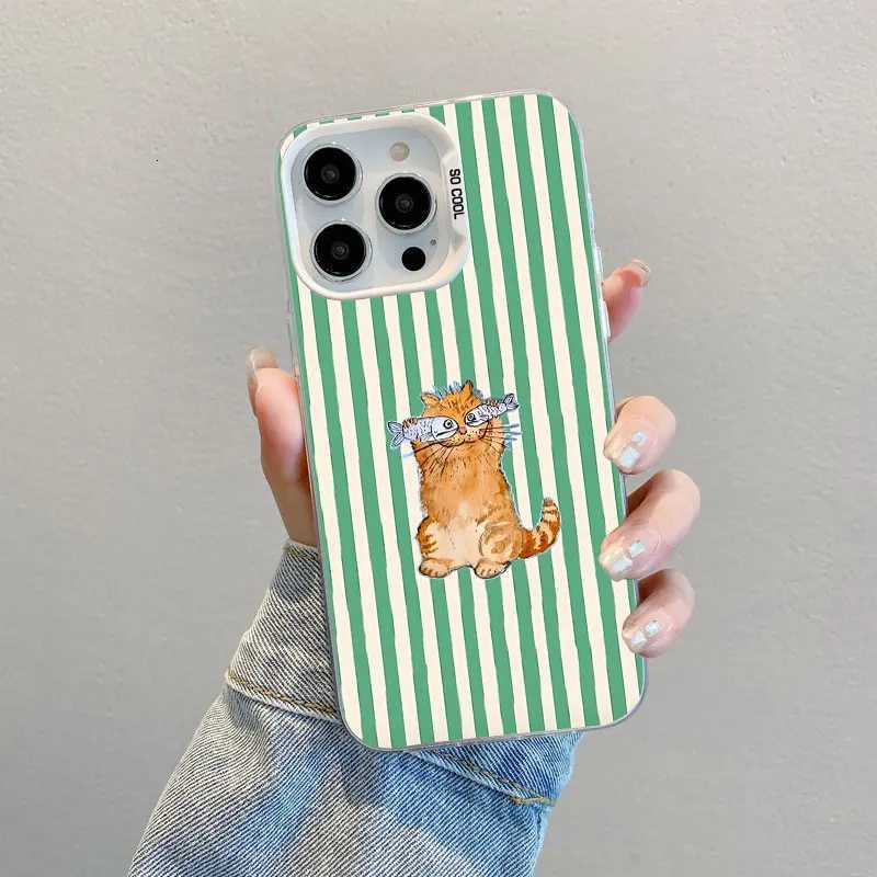 Ocean Life Theme Striped Laser Phone Case for IPhone 13 Mini 12 11 Pro Max 16 15 14 Pro Max Plus Shockproof Protective Covers H251203