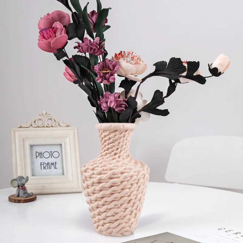 Plastic Flower Vases He Decor Anti-ceramic Vases Unbreakable Imitation Arrangement European Wedding Modern Decorations Basket H251204