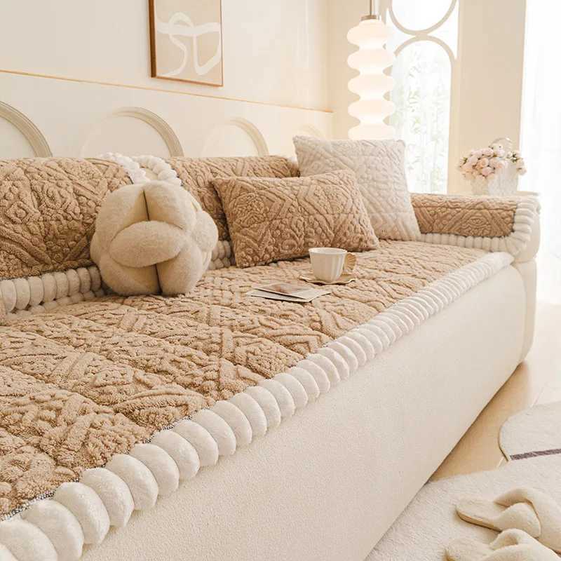 Plush Thickened Sofa Cover Four Seasons Universal Anti Slip Furniture Protector for Living Room Soft Comfortable Couch Cushion M251204 - view 3