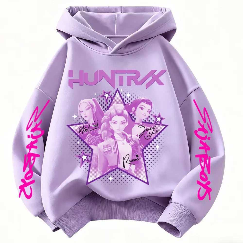 KPop Demon Hunter Huntrix Childrens Sweatshirt Autumn New Boys Girls Fashion Street Pullover Childrens ClothingW251204