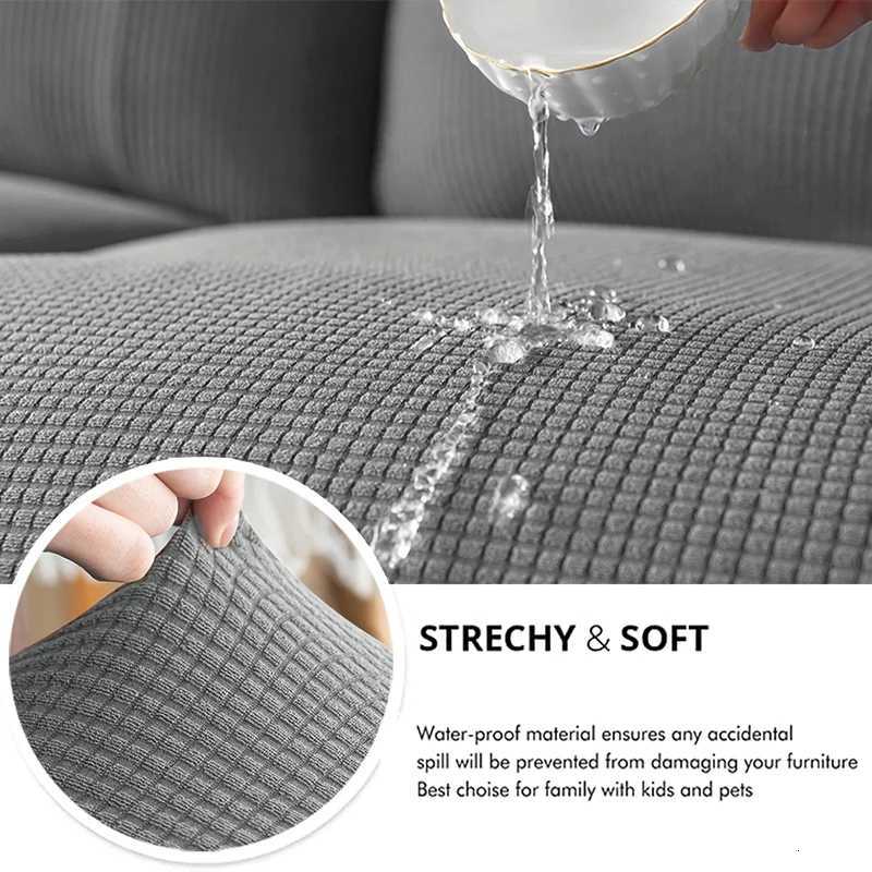 Waffle Jacquard Patio Sofa Cover Waterproof Splash Polar Fleece Sofa Seat Cushion Slipcover Home Garden Decor Elastic Sofa Case M251204 - view 6
