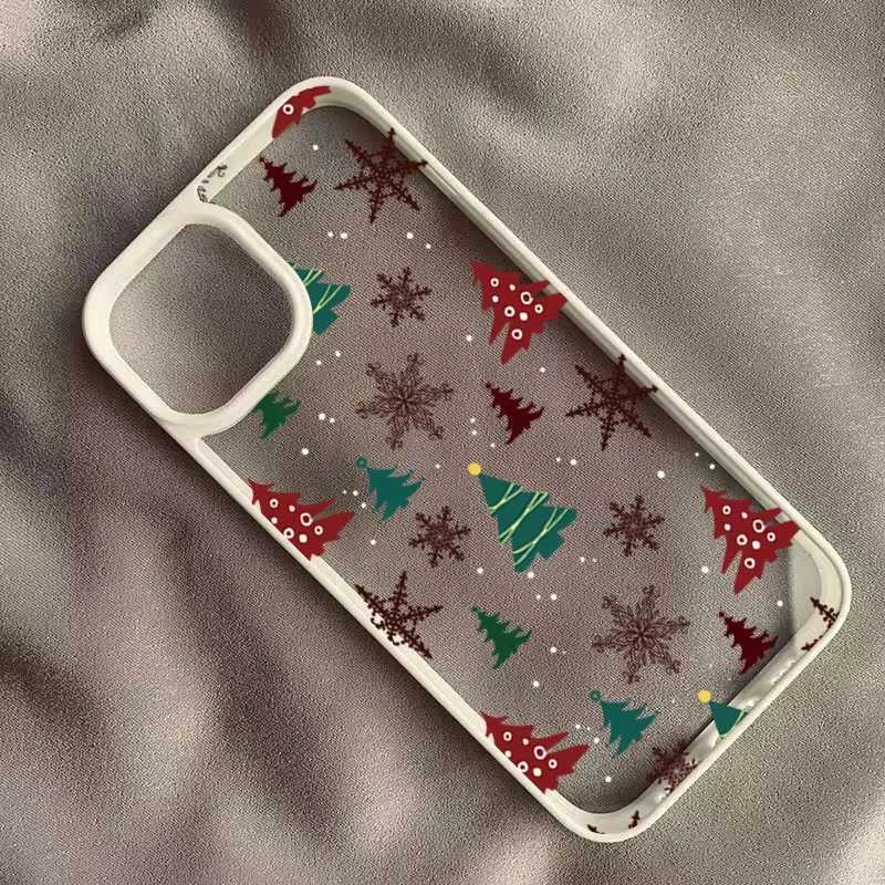 Fl Sn Christmas Tree Snowflake Phone Case For iPhone 17 Air 16 Pro Max 15 14 Plus 13 12 11 Shockproof Silicone Back Cover H251203
