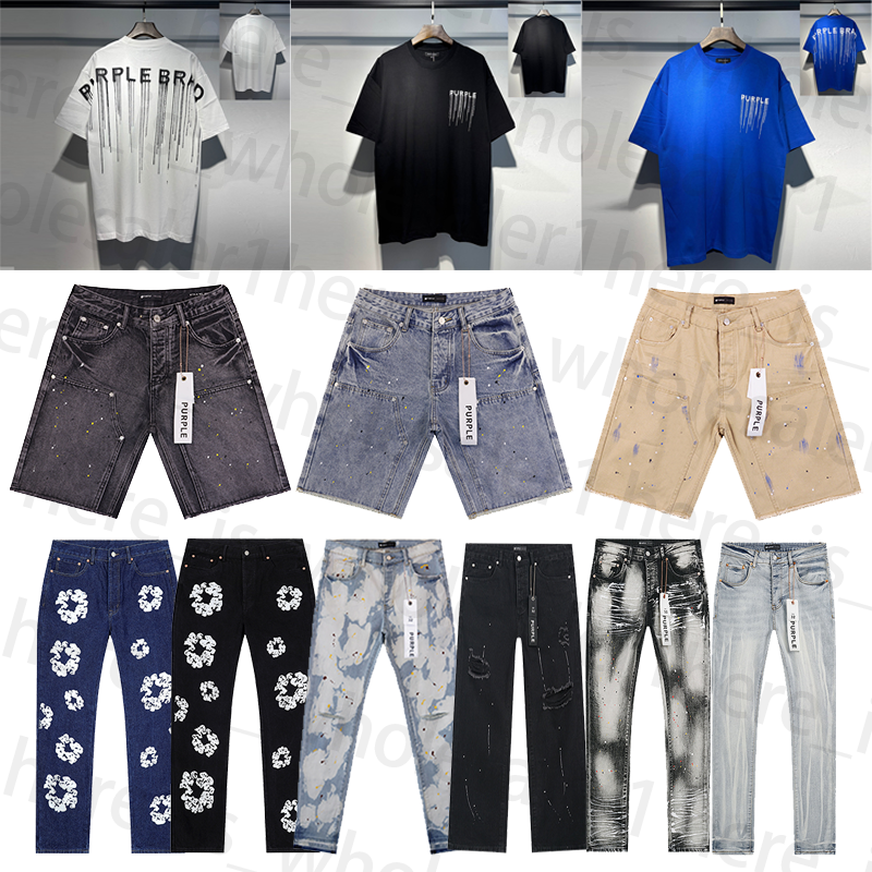 PURPLE designer hoodies T-Shirt men sweatshirts casual loose cotton sleeve pullovers letter clothes sweatpants fashion women clothing denim designer jeans