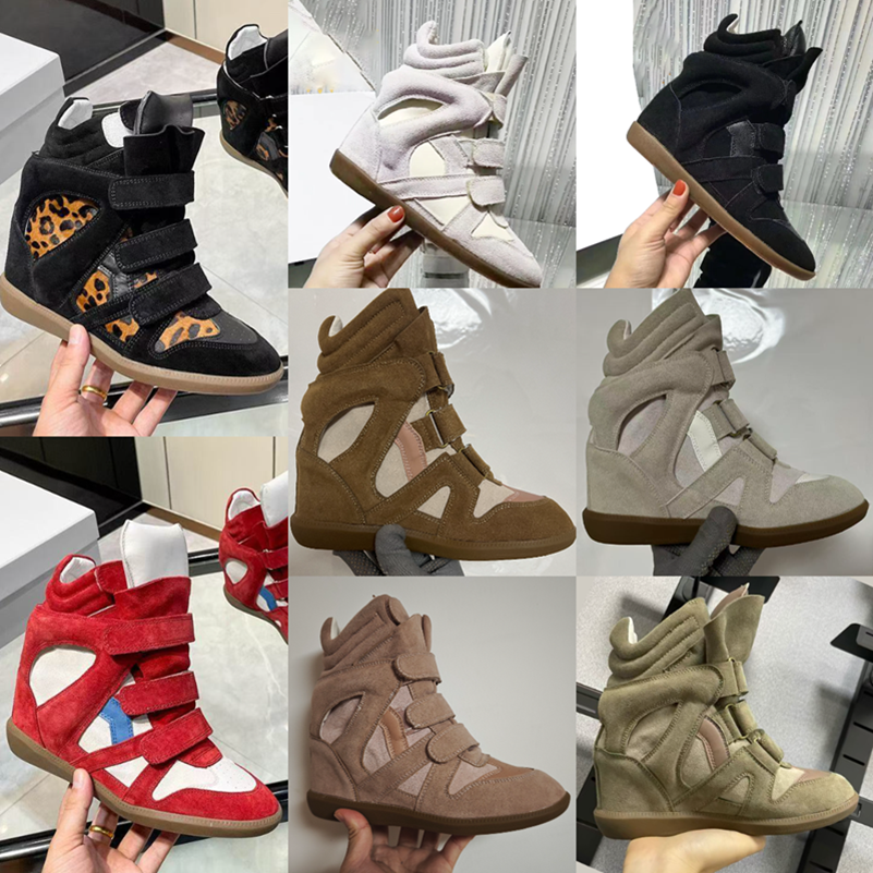 35-42 deisgner Brand Hot Sale-Black Genuine Leather winter boots Bekett Leather-Trimmed Suede Wedge Sneakers Fashion Show New Shoes