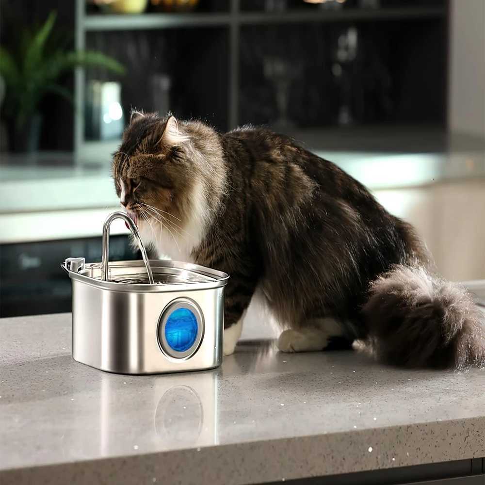 32L Stainless Steel Pet Water Feeder Auto Cat Fountain Smart Dog Water Dispenser Visual Window Drinking Bowl Pet Accessories M251204