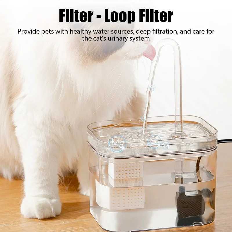 Ultra-Quiet Cat Water Fountain Auto Filter Cat Drinker USB Electric Mute Recirculate Filtering Drinking for Cats Water Dispenser M251204