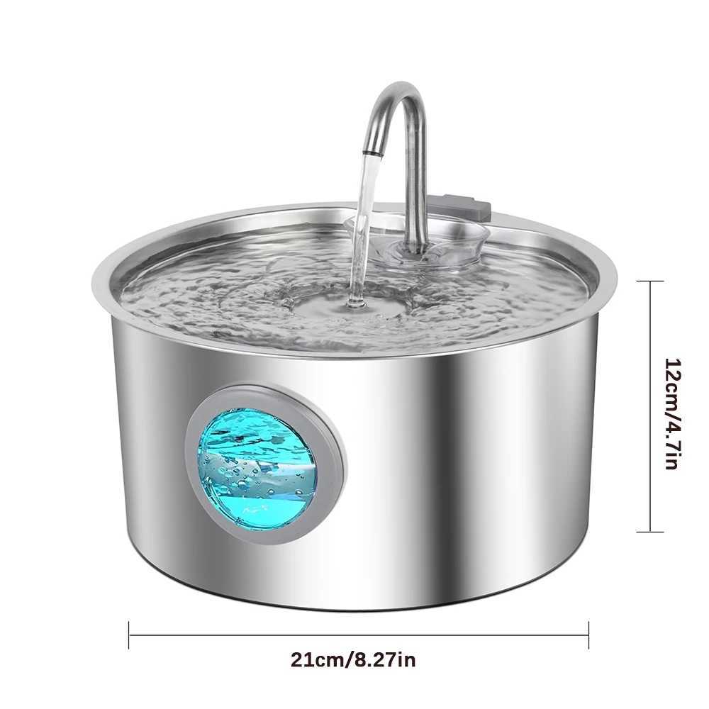 32L Stainless Steel Pet Water Dispenser USB Plug in Power Supply Silent Filter Cat and Dog Water Dispenser M251204