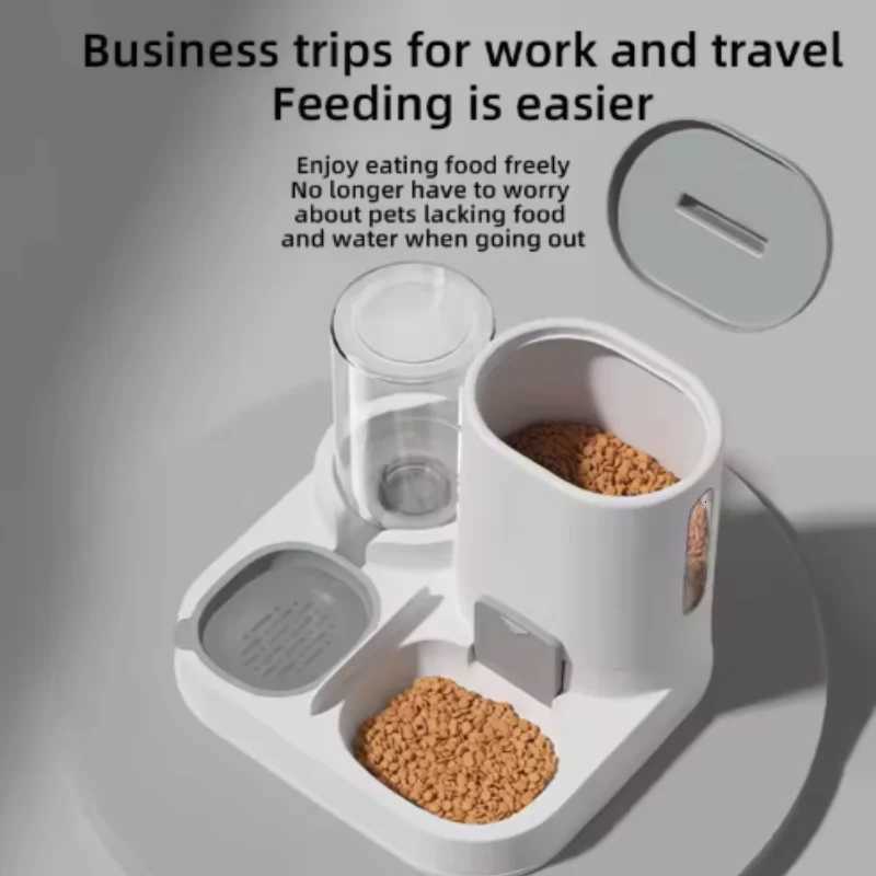 Two-in-One Cat Feeding Water Feeder Dog Bowl Smooth Food Water Supply Pet Water Dispenser Cat Bowl Pet Supplies M251204