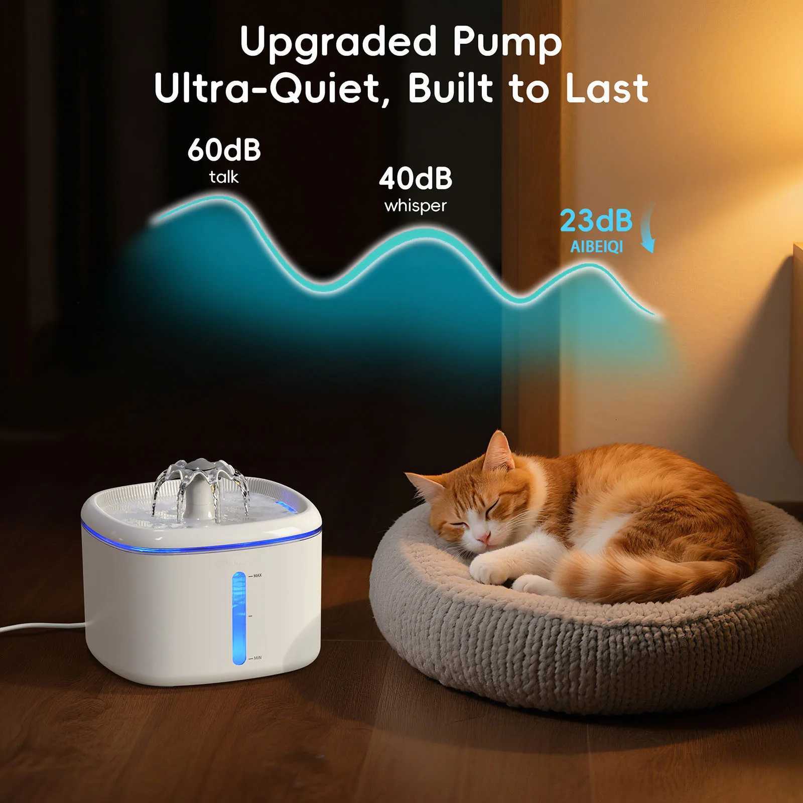 Cat Water Fountain Pet Drinking Bowl 25L With Auto Recirculate Filter USB Electric Mute Multi Function Cat Water Dispenser M251204 - view 7