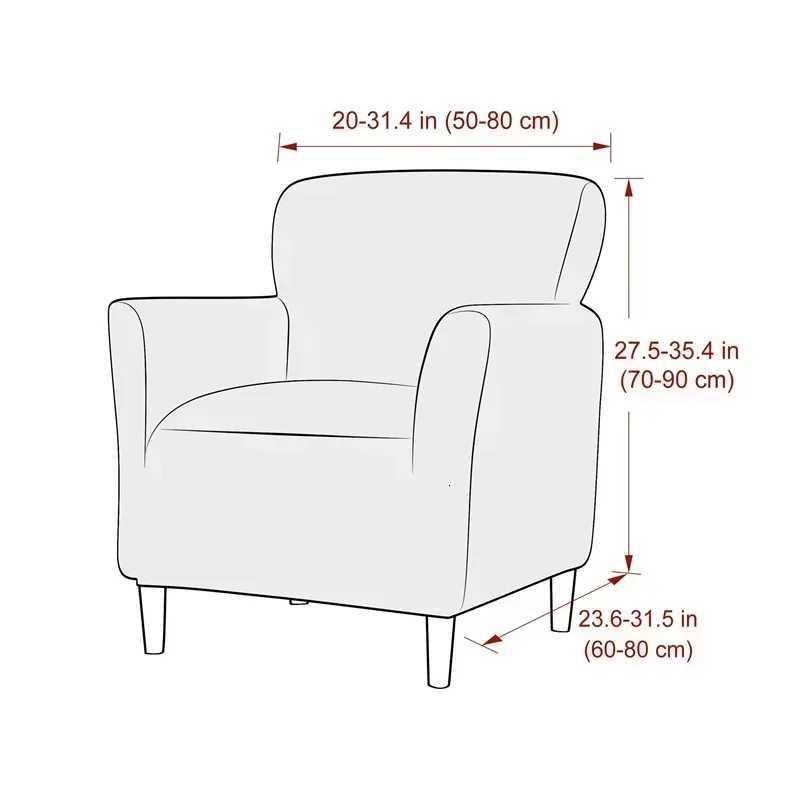 Solid Color Velvet Club Sofa Slipcovers Elastic Super Soft Club Chair Cover Single Seater Armchair Covers for Bar Counter Hotel M251204 - view 3