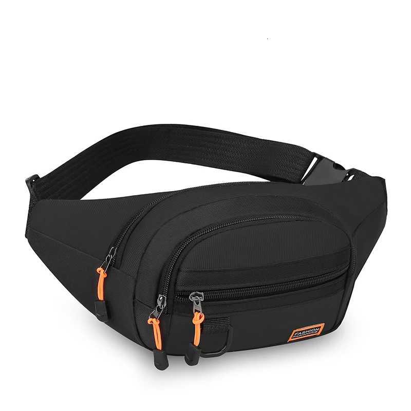 Adjustable waist bag sports black Unisex design suitable for running and outdoor activities - safe storage of mobile phonesT251204