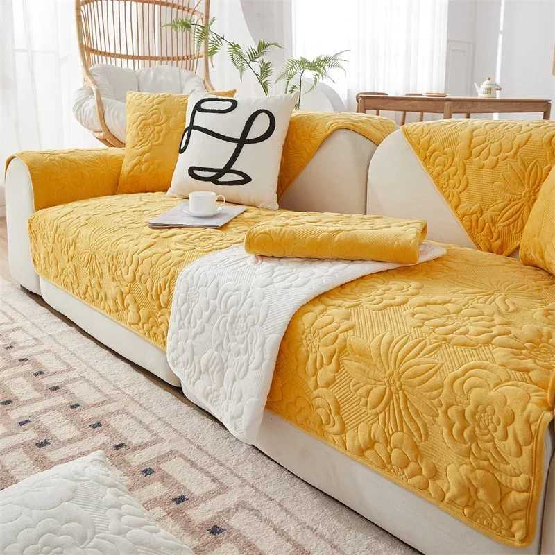 1PC Thicken Jacquard Sofa Seat Covers Non-Slip Solid Color Sofa Mat Towel Winter Warm Couch Slipcovers for Living Room M251204 - view 5