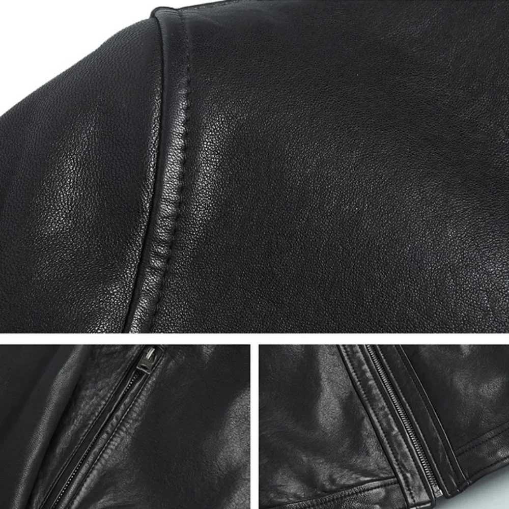 Spring Mens Stand-up Collar Slim Leather Jacket Zipper Pocket Decorative PU Coat Biker Men Clothes Casual Male leather jacketsT251204