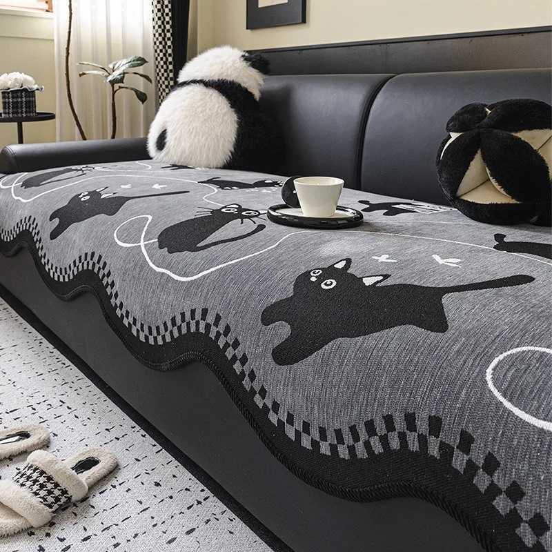 Anti-slip Sofa Cover with Thick Padding Chic Couch Cover for L-shape Pet-proof Sofa Slipcover Included M251204 - view 7