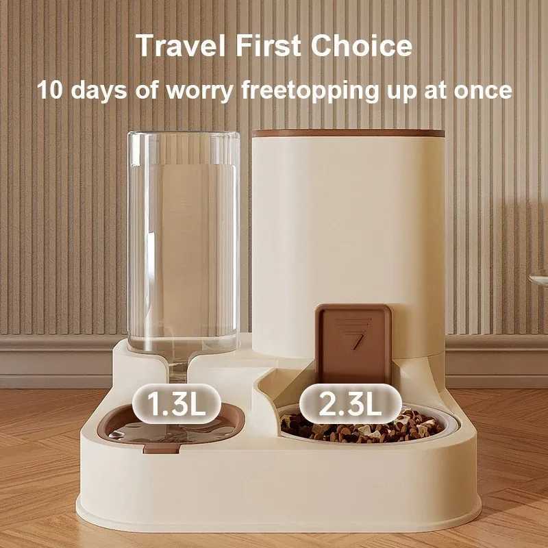 Pet Cat Automatic Feeder Drinking Water Large Capacity Water Dispenser Dry Wet Separation Food Container Pet Supplies M251204
