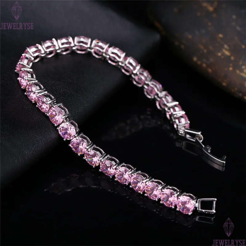 Fashion Multicolor Diamond Tennis Bracelet Designer for Woman 18k Gold AAA Cubic Zirconia Copper Silver Bracelets Womens Engagement Wedding Luxury Jew