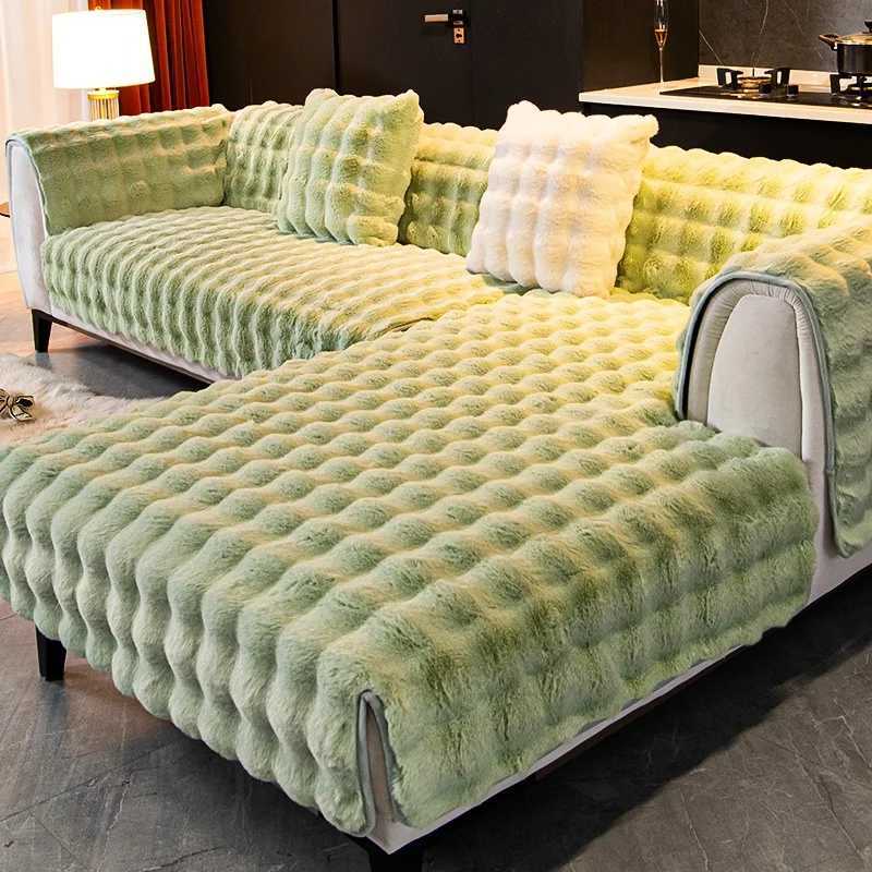 Rabbit Velvet Sofa Cover Three-Dimensional Thickened Warm Living Room Sofa Cushion Non-Slip Massage Plush Sofa Back Cushion M251204 - view 7