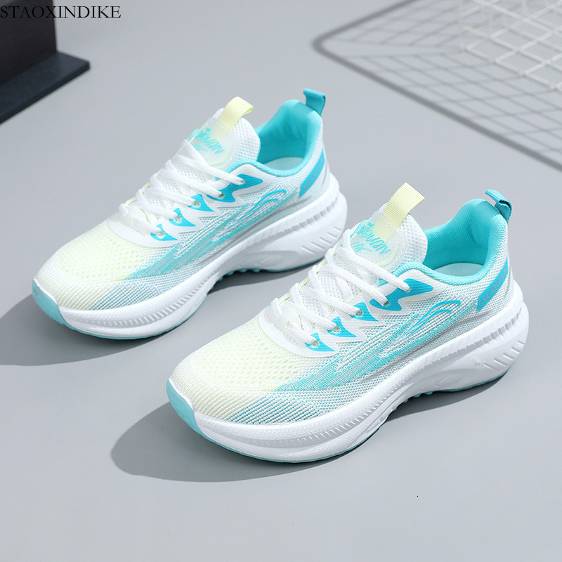 Women's Shoes White Sneakers Wholesale Thick Sole Trendy Running Shoes Fashionable Spring Breathable Women's Sports Shoes