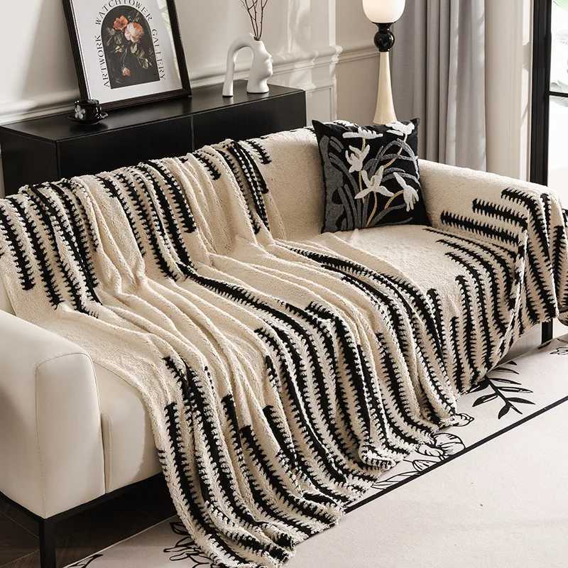 Simple Fashion Sofa Towel Mat Thicken Plush Non-slip All-inclusive Corner Seat Cover Winter Warm Couch Cushion for Living Room M251204 - view 3