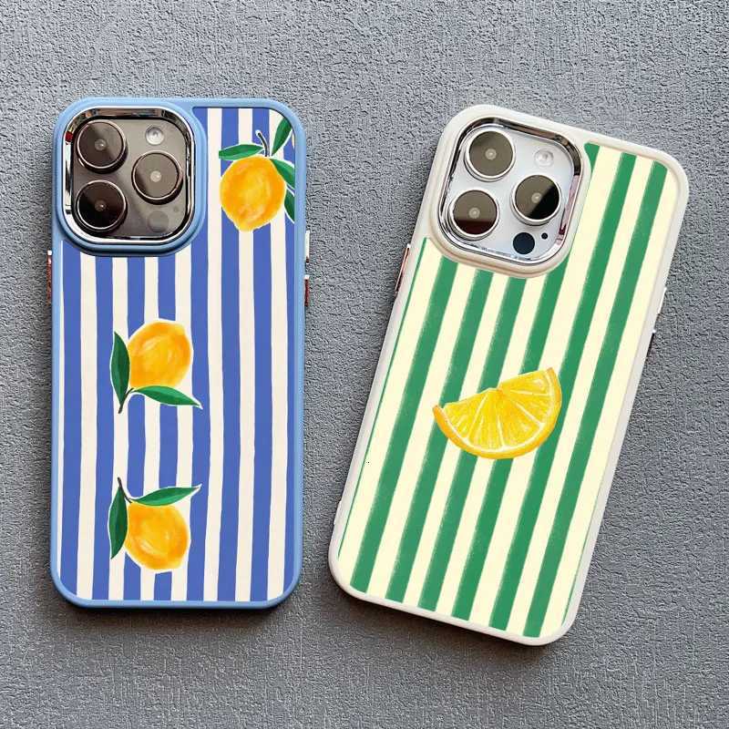 Red e Stripe Fruits Lemon ry Sillicone Phone Case for IPhone 16 15 14 Pro Max Plus 13 12 11 Pro Max XR XS X 7 8 SE2 Cover H251203