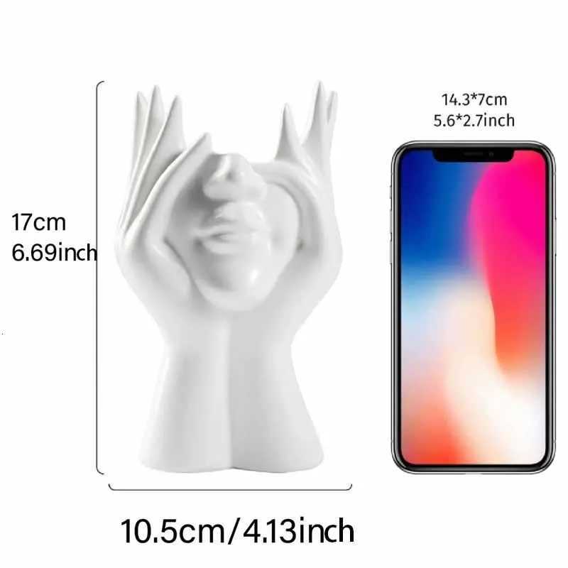 1/2PC Ins Nordic Style Drag Face Resin Vase Decoration Crafts Simple Surface Living Ro Flower Arrangement Mtifunctional H251204