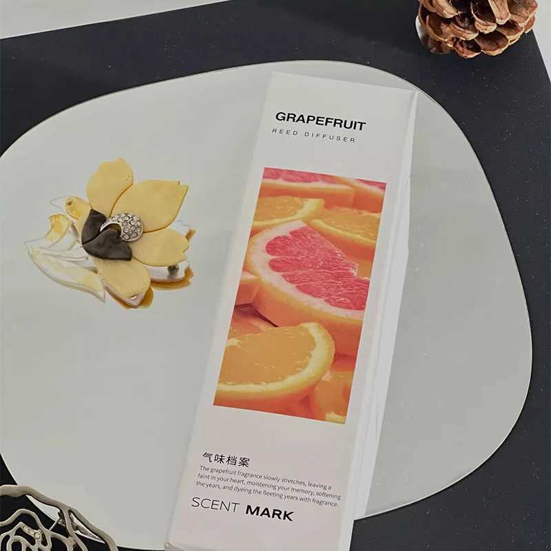 50ml Flameless Home Fragrance Set - Lemon Jasmine Scent Essential Oil with Reed Diffuser Sticks for Room Air Freshener Decor Y251204