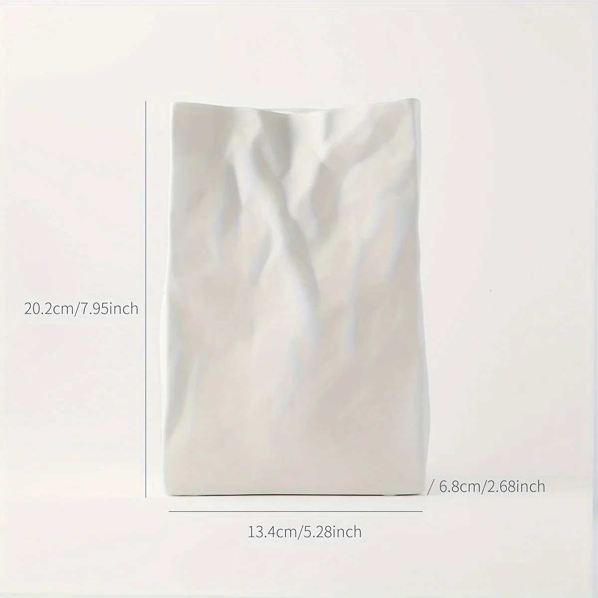 1pc Crinkle Paper Bag Vase Minimalist Nordic Boho Style Ceramic Vase for Modern He Decor Wedding Party Gift H251204