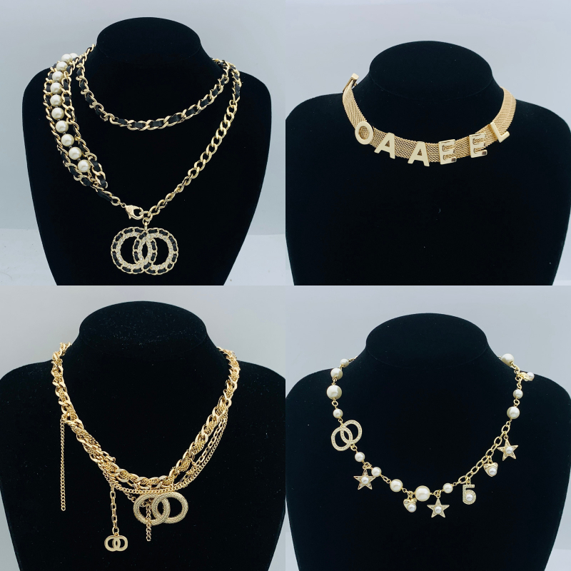 Luxury Necklaces Designer Necklaces Jewelry Choker Sweater Chains Diamonds Letter Charm Women Necklace Gift New Styles Good Nice Copper Material