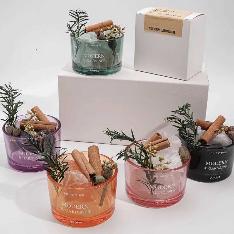 Household Fireless Crystal Aromatherapy Ornament Set with Essential Oil Diffuser Stones - Jasmine Scent for Bedroom Living Room Y251204