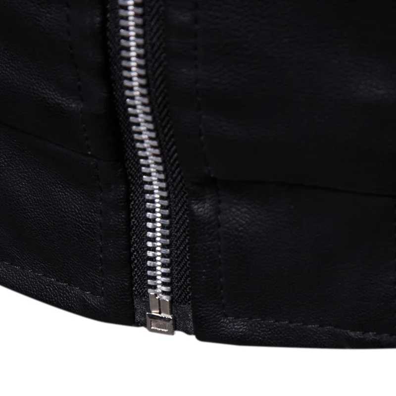 TRAF Top Leather Jacket Mens Leather Autumn And Winter Plus Cashmere Korean Version Of Casual Trend Hooded Biker Work JacketT251204