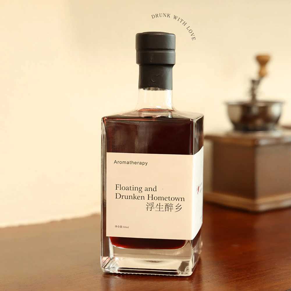 500ml Unique Bottle Reed Diffuser Oil Set - Valentines Day Home Decor Fragrance Air Freshener Gift Set LavenderApple Brandy Y251204